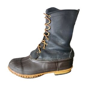 Hoffman Boots Mens Size 8 Black Leather Rubber Lace Up Pro Series Stomper